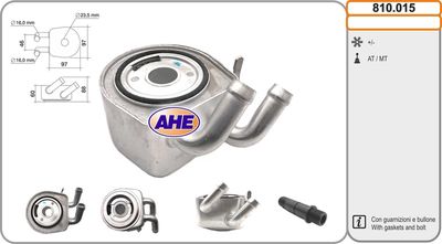 масляный радиатор, двигательное масло AHE 810.015 для FORD MAVERICK