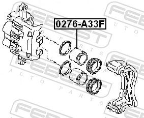 Piston, brake caliper 0276-A33F