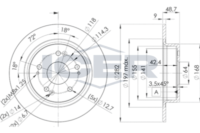 ICER 78BD1258-2 Тормозные диски  для HONDA ACCORD (Хонда Аккорд)