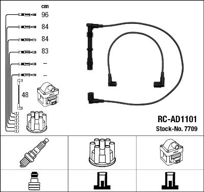 Комплект проводов зажигания NGK 7709 для AUDI 80