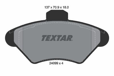 Комплект тормозных колодок, дисковый тормоз TEXTAR 2409901 для FORD USA THUNDERBIRD