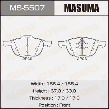 Комплект тормозных колодок MASUMA MS-5507 для VOLVO S40