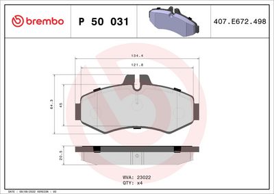 Brake Pad Set, disc brake P 50 031