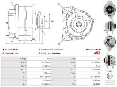 GENERATOR / ALTERNATOR AS-PL A5347 5