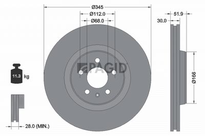 Brzdový kotouč PAGID 55292NHC