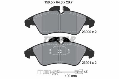 Комплект тормозных колодок, дисковый тормоз TEXTAR 2399002 для MERCEDES-BENZ V-CLASS