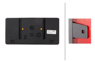 Achterlicht Links (P21W/R10W, 12/24V, geel/red, met indicator, anti-fog licht, met stoplicht, parkeerlicht, geen reflector) past: DAF  HYMER  LIEBHERR