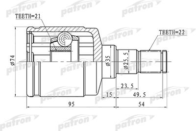 Шарнирный комплект, приводной вал PATRON PCV1424 для SUZUKI BALENO