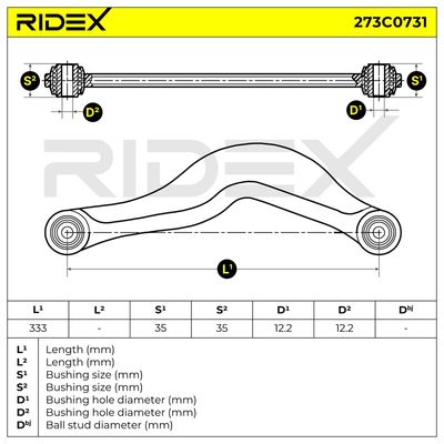 носач, окачване на колелата RIDEX 273C0731