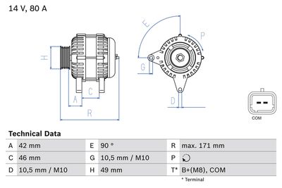 Alternator 0 986 082 740