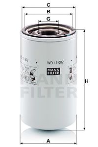 Filter, drifthydraulik MANN-FILTER WD 11 002