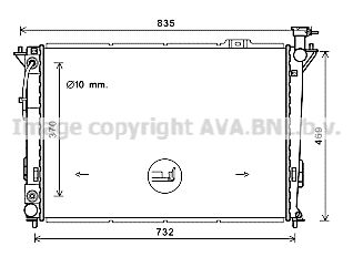 Радиатор, охлаждение двигателя AVA QUALITY COOLING HY2352 для HYUNDAI SANTA FE