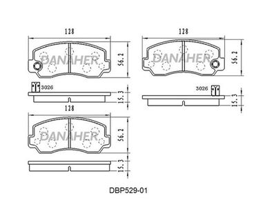 Комплект тормозных колодок, дисковый тормоз DANAHER DBP529-01 для MITSUBISHI SAPPORO