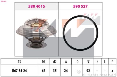 Termostat, chladivo KW 580 401