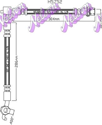 KAWE H5752 Тормозной шланг для TOYOTA YARIS (_P1_) 1.4 D-4D (NLP10_)