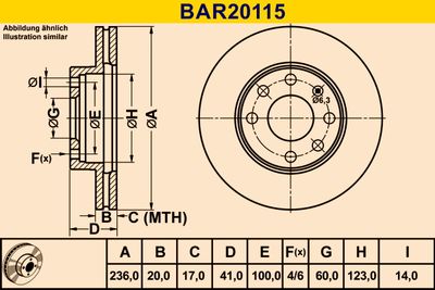 BARUM BAR20115 Тормозные диски  для CHEVROLET LANOS (Шевроле Ланос)