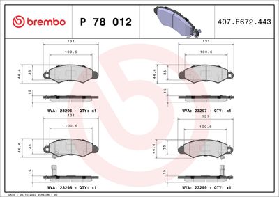 BREMBO Remblokkenset, schijfrem PRIME LINE (P 78 012)
