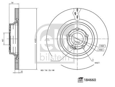Tarcza hamulcowa FEBI BILSTEIN 184660