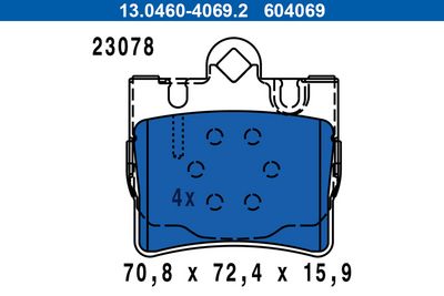 Brake Pad Set, disc brake 13.0460-4069.2