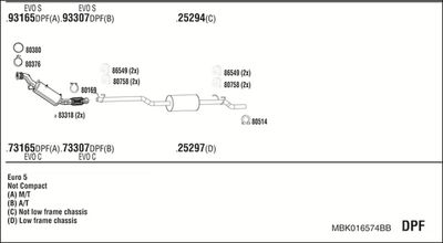 Układ wydechowy WALKER MBK016574BB