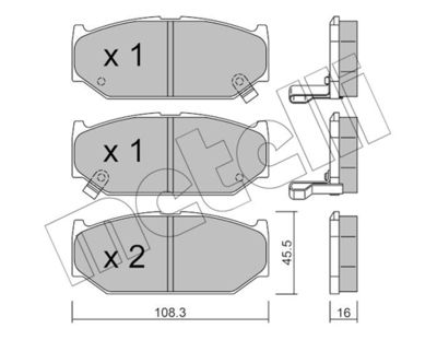 Комплект тормозных колодок, дисковый тормоз 22-0897-0