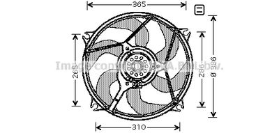 Вентилятор, охлаждение двигателя AVA QUALITY COOLING CN7531 для PEUGEOT 607