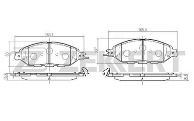 Комплект тормозных колодок, дисковый тормоз ZEKKERT BS-3015 для INFINITI QX60