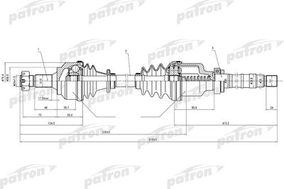 Приводной вал PATRON PDS0069 для PEUGEOT 306