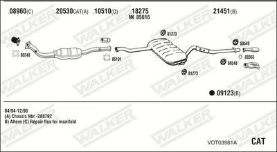 Изпускателна система WALKER VOT03981A