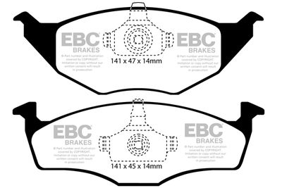 Комплект тормозных колодок, дисковый тормоз EBC Brakes DP1433 для VW LUPO