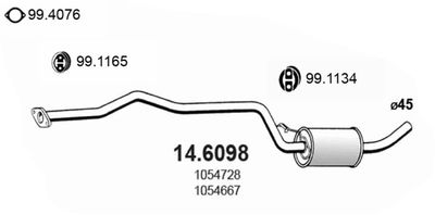 ASSO 14.6098 Глушитель выхлопных газов  для FORD FIESTA IV (JA_, JB_) 1.8 D
