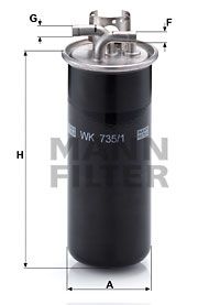 Bränslefilter MANN-FILTER WK 735/1