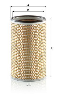 Luchtfilter (patroon) past: VOLVO 8300, 8500, 8700, 9300, 9700, 9900, B10, B12, B6, N10, N12, NL D10A360-THD103KD 01.73-
