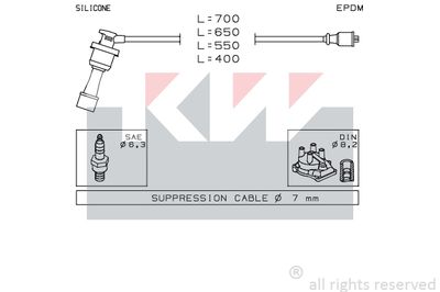 Комплект проводов зажигания KW 360 401 для KIA JOICE