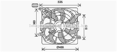 Вентилятор, охлаждение двигателя AVA QUALITY COOLING HY7574 для HYUNDAI TUCSON