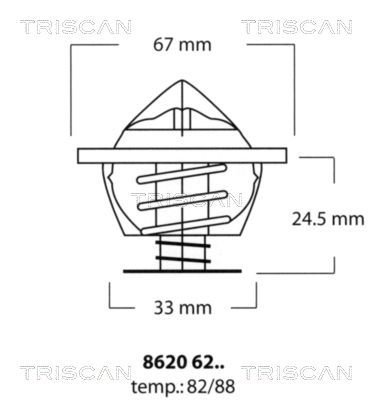 Термостат, охлаждающая жидкость TRISCAN 8620 6282 для VW CALIFORNIA