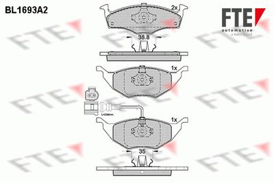 Комплект тормозных колодок, дисковый тормоз FTE BL1693A2 для AUDI A2