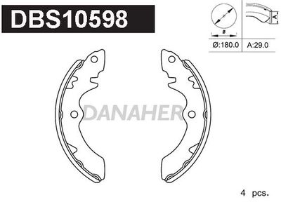 Комплект тормозных колодок DANAHER DBS10598 для SUZUKI JIMNY