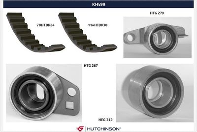 KH499 HUTCHINSON Комплект ремня ГРМ