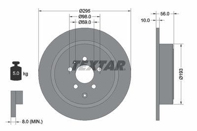 TEXTAR 92074100 Тормозные диски  для LANCIA ZETA (Лансиа Зета)