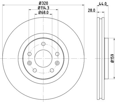Тормозной диск HELLA 8DD 355 129-111 для RENAULT ESPACE