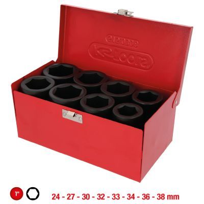Ks Tools - Sada rázových nadstavcov, dlhé 1" 8ks