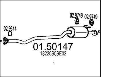 MTS 01.50147 Глушитель выхлопных газов  для HONDA CIVIC VII Hatchback (EU, EP, EV) 1.4 iS (EP1)