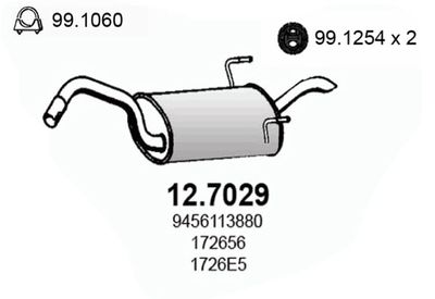 ASSO 12.7029 Глушитель выхлопных газов  для LANCIA ZETA (Лансиа Зета)