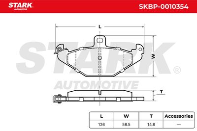 комплект спирачно феродо, дискови спирачки STARK SKBP-0010354