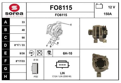 GENERATOR / ALTERNATOR SNRA FO8115