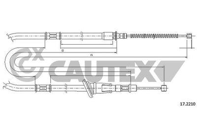Тросик, cтояночный тормоз CAUTEX 761801 для MITSUBISHI SPACE