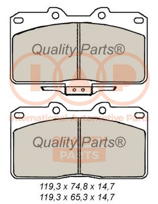Комплект тормозных колодок, дисковый тормоз IAP QUALITY PARTS 704-12076 для MITSUBISHI 3000