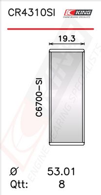 Черупка на биелен лагер KING CR4310SI0.5