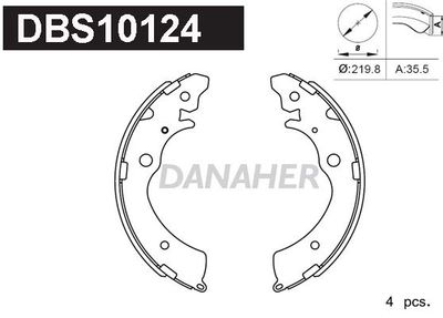 Комплект тормозных колодок DANAHER DBS10124 для MAZDA AZ
